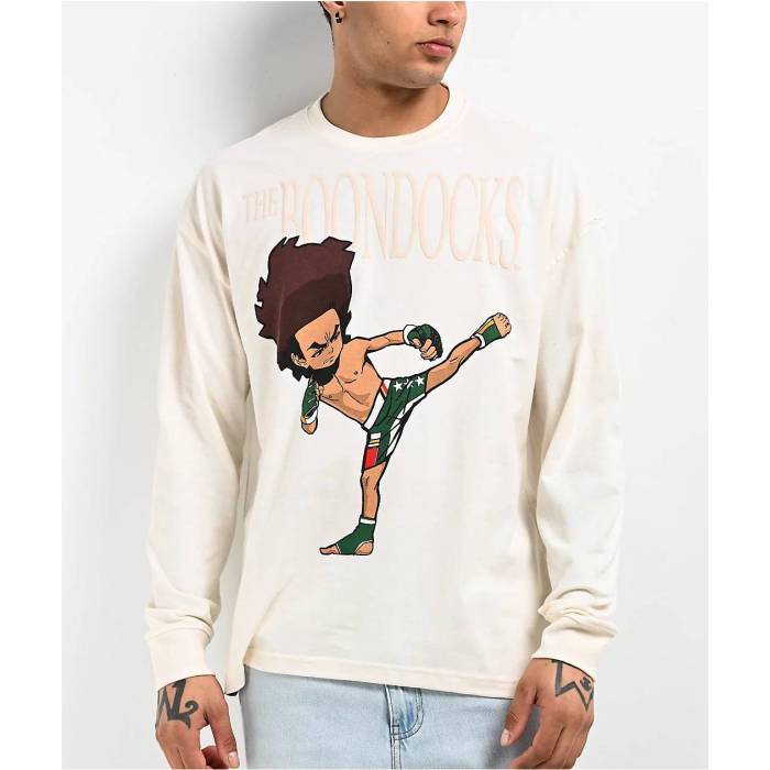 Boondocks 【 The Huey Mma Champ Natural Long Sleeve T-Shirt Men's Natural 】 ナチュラル Sleeve スリーブ Tシャツ メンズ ナチュラル