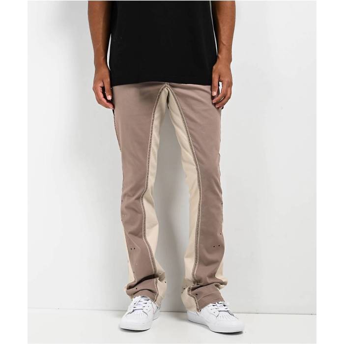 Ninth Hall 【 Signal Stacked Painter Flare Taupe Grey Pants Men's Beige 】 灰色 グレー メンズ ベージュ｜スニケス
