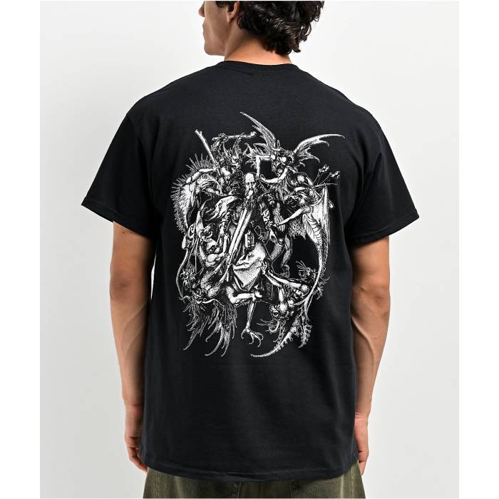 Welcome Skateboards 【 Welcome Saint Black T-Shirt Men\u0027s Black 】 黒いこと 黒いこと プルオーバー メンズ 黒いこと 黒いこと