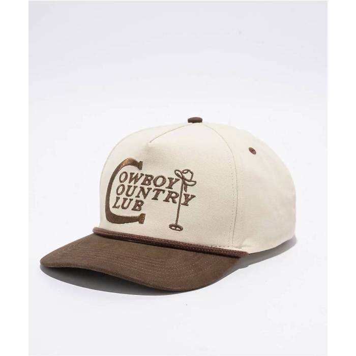 【★百貨店SALE★6/11真夜中2時迄】Sendero Provisions 【 Sendero Cowboy Country Club Cream \u0026 Brown Snapback Hat Men\u0027s Natural 】 カントリー 野球クラブ 皮膚軟化剤 赤銅色 赤銅色 Snapback スナップバック 御徒面子 メンズ 自然的