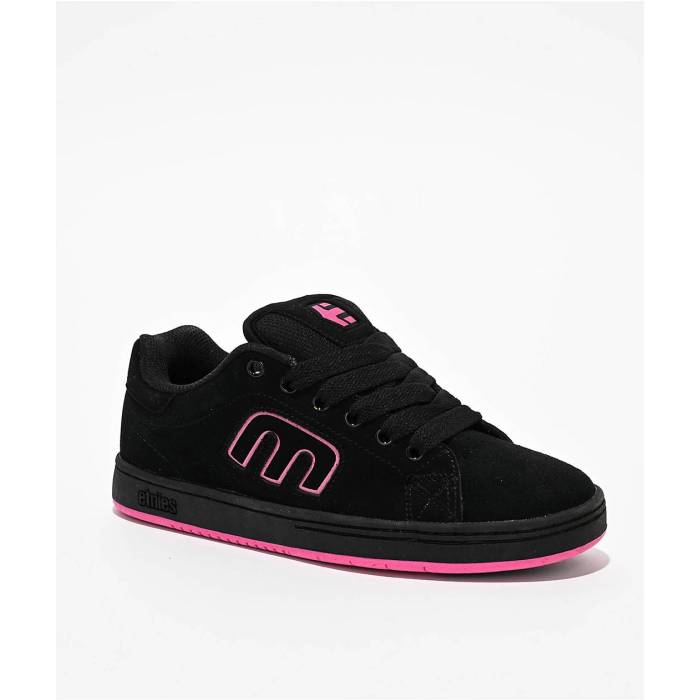 エトニーズ Etnies 【 Callicut Black & Pink Skate Shoes Women's Black 】 黒色 ブラック pink ピンク Skate スケート シューズ 運動靴 レディース 黒色 ブラック