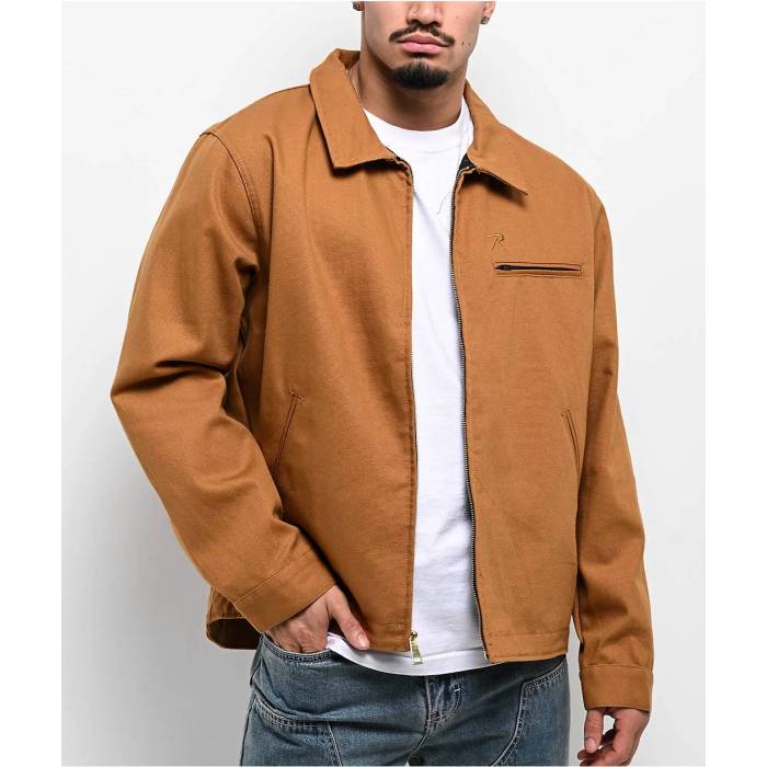 【★百貨店SALE★6/11真夜中2時迄】ロスコ Rothco 【 Brown Light Canvas Work Jacket Men\u0027s Brown 】 赤銅色 赤銅色 Jacket 上衣 メンズ 赤銅色 赤銅色