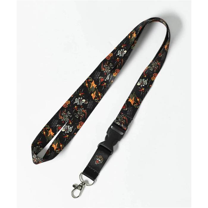 エドハーディー Ed Hardy 【 Flashboard Black Lanyard Men's Black 】 黒色 ブラック メンズ 黒色 ブラック｜スニケス