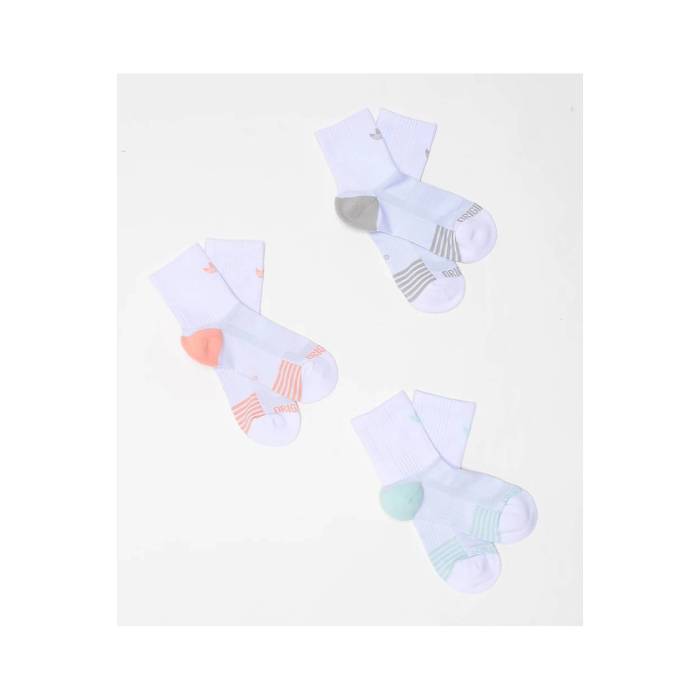 アディダス Adidas 【 Originals Tech White 3 Pack Ankle Socks Women's Multicolor 】 オリジナルス テック 白色 ホワイト ソックス・靴下 レディース
