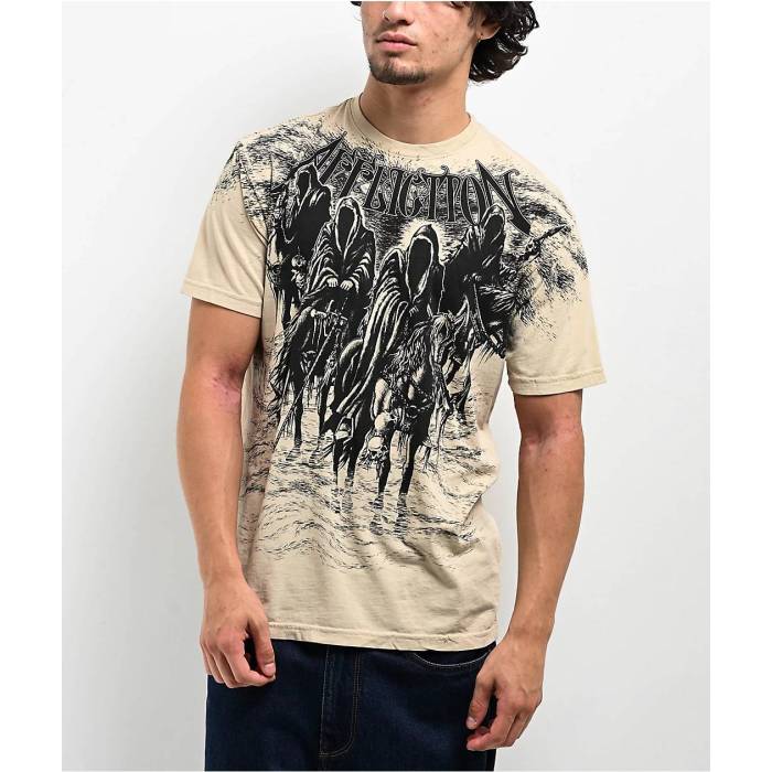 アフリクション Affliction 【 Black Knight Sand T-Shirt Men's Beige 】 黒色 ブラック 砂色・サンド Tシャツ メンズ ベージュ