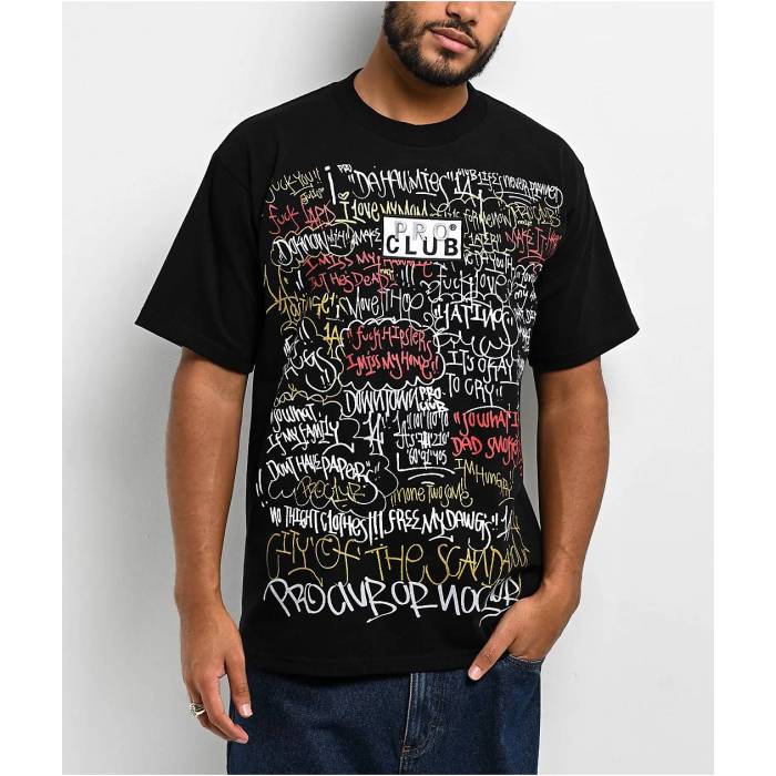 Pro Club 【 X Doknow Box Logo Black T-Shirt Men Black 】 ボックス ロゴ 黒色 ブラック Tシャツ メンズ 黒色 ブラック