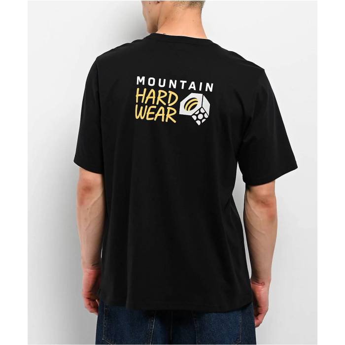 Mountain Hardware 【 Mountain Hardwear Box Logo Black T-Shirt Men\u0027s Black 】 ボックス席 ロゴタイプ 黒いこと 黒いこと プルオーバー メンズ 黒いこと 黒いこと