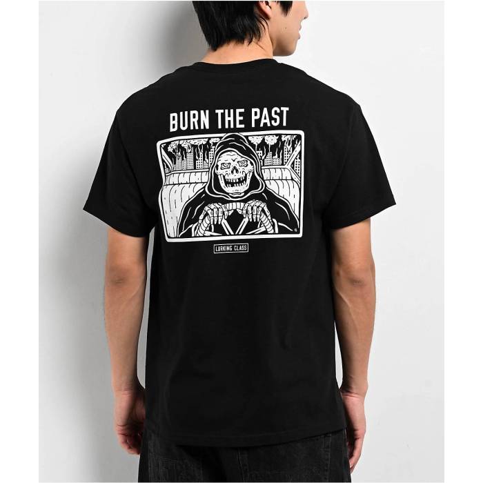 【★百貨店SALE★6/11真夜中2時迄】Lurking Class By Sketchy Tank 【 Burn The Past Black T-Shirt Men\u0027s Black 】 黒いこと 黒いこと ティーシャツ メンズ 黒いこと 黒いこと