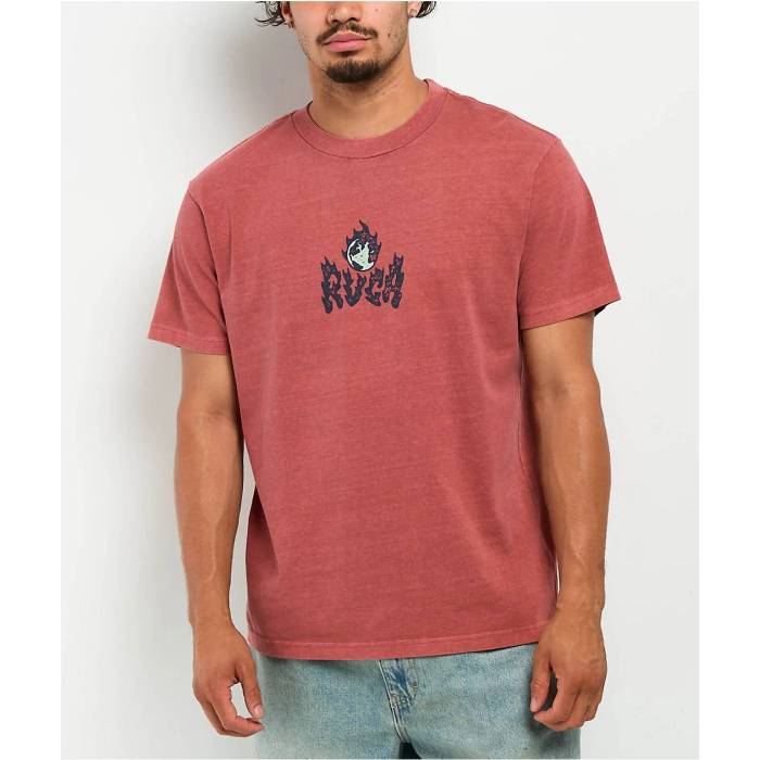 ルーカ Rvca 【 Burn Notice Rust T-Shirt Men\u0027s Red 】 プルオーバー メンズ Red 赤・赤いこと
