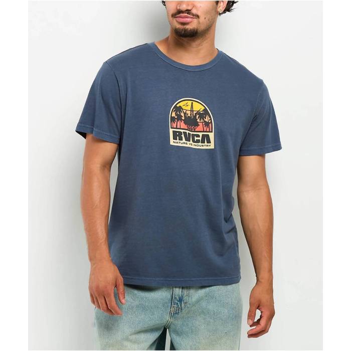 ルーカ Rvca 【 Bluffset Navy T-Shirt Men's Navy 】 紺色 ネイビー Tシャツ メンズ 紺色 ネイビー 12,375円