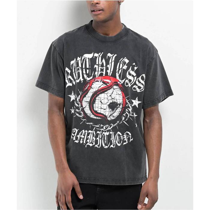 Ninth Hall 【 Ruthless Black Wash T-Shirt Men's Charcoal 】 黒色 ブラック Tシャツ メンズ チャコール