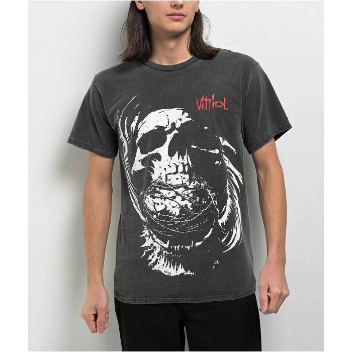 Vitriol 【 Desecration Black Wash T-Shirt Men's Charcoal 】 黒色 ブラック Tシャツ メンズ チャコール