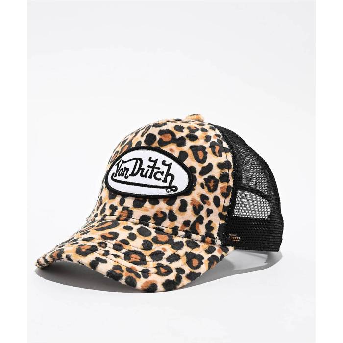 フォンダッチ Von Dutch 【 Cheetah Velvet Trucker Hat Men's Brown 】 トラッカー メンズ 茶色 ブラウン