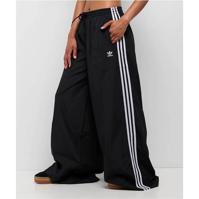 アディダス Adidas 【 Oversized Black Wide Leg Track Pants Women's Black 】 黒色 ブラック トラック レディース 黒色 ブラック
