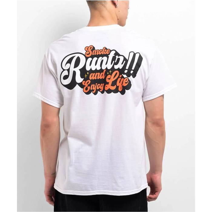 【★百貨店SALE★6/11真夜中2時迄】Runtz 【 Time Flies White T-Shirt Men\u0027s White 】 ひと休み 白いこと 白いこと ティーシャツ メンズ 白いこと 白いこと