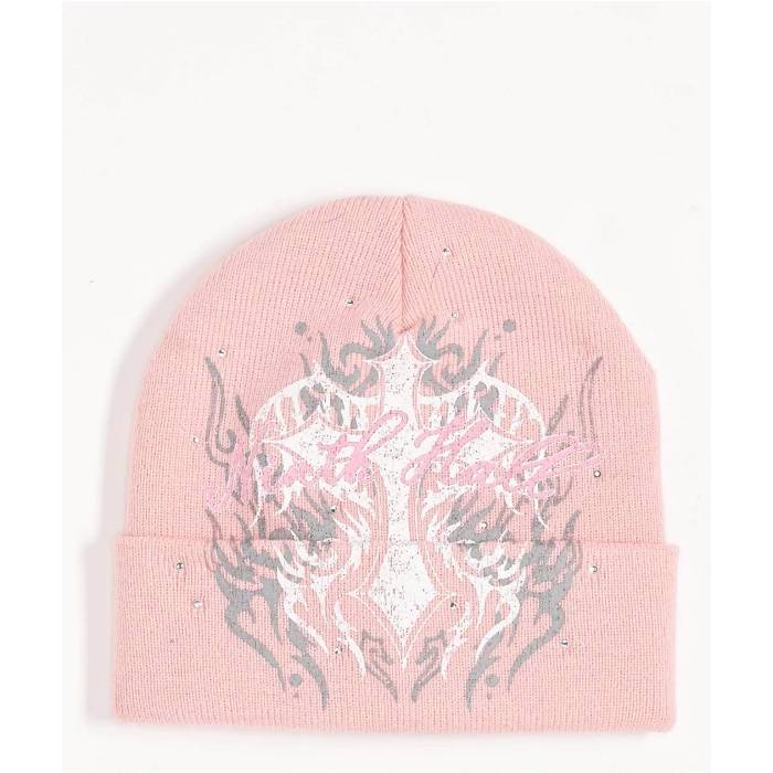 Ninth Hall 【 Stone Rose Pink Beanie Men's Pink 】 Rose ローズ pink ピンク キャップ 帽子 メンズ pink ピンク