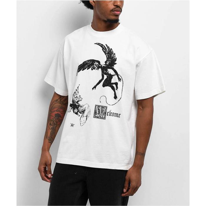 【★百貨店SALE★6/11十二時2時迄】Welcome Skateboards 【 Welcome Fairy White T-Shirt Men\u0027s White 】 白いこと 白いこと プルオーバー メンズ 白いこと 白いこと