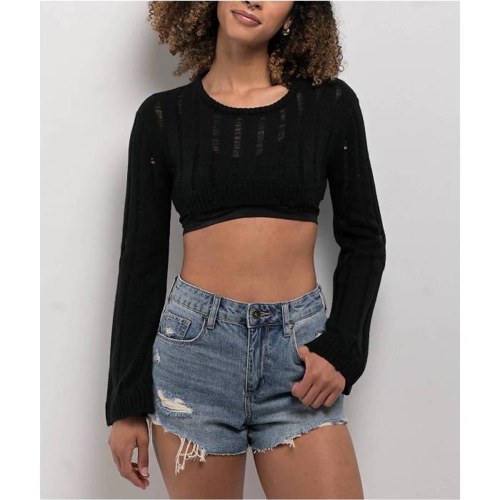 【★百貨店SALE★6/11真夜中2時迄】帝国 Empyre 【 Samara Black Shrug Sweater Women\u0027s Black 】 黒いこと 黒いこと 調教師 レディース 黒いこと 黒いこと