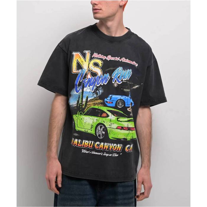 【★百貨店SALE★6/11真夜中2時迄】Nothing Special 【 Canyon Run Black Wash T-Shirt Men\u0027s Black 】 幽客 黒いこと 黒いこと ティーシャツ メンズ 黒いこと 黒いこと