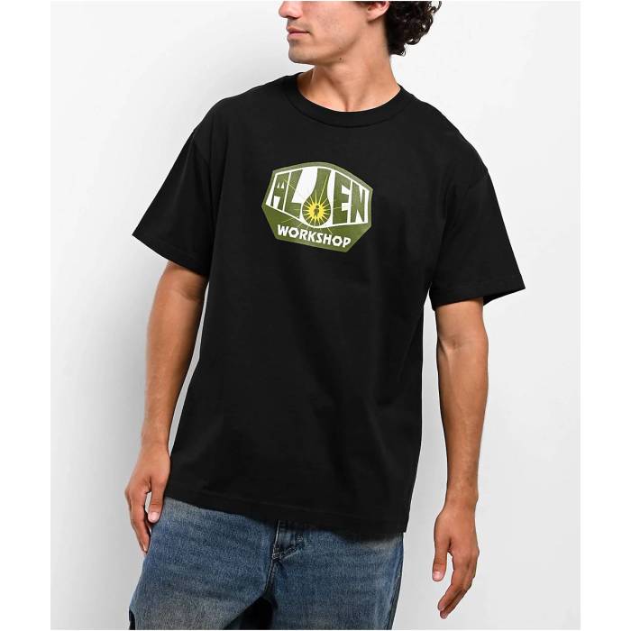 【★百貨店SALE★6/11十二時2時迄】Alien Workshop 【 Original Logo Black T-Shirt Men\u0027s Black 】 ロゴタイプ 黒いこと 黒いこと プルオーバー メンズ 黒いこと 黒いこと
