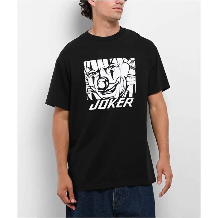 Joker 【 Clown Face Tag Black T-Shirt Men's - 】 タグ 黒色 ブラック Tシャツ メンズ NULL