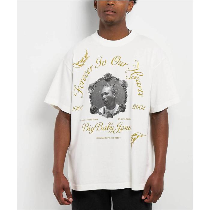 【★百貨店SALE★6/11十二時2時迄】Color Bars 【 X Odb Memorial White T-Shirt Men\u0027s White 】 白いこと 白いこと プルオーバー メンズ 白いこと 白いこと