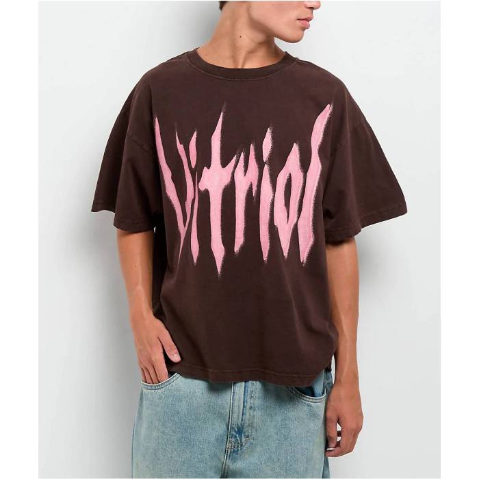 Vitriol 【 Ethereal Vintage Brown T-Shirt Men's Brown 】 vintage ビンテージ・ヴィンテージ 茶色 ブラウン Tシャツ メンズ 茶色 ブラウン|スニケス