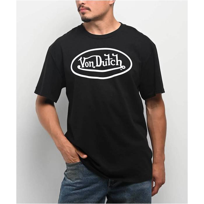 フォンダッチ Von Dutch 【 Logo Black T-Shirt Men's Black 】 ロゴ 黒色 ブラック Tシャツ メンズ 黒色 ブラック