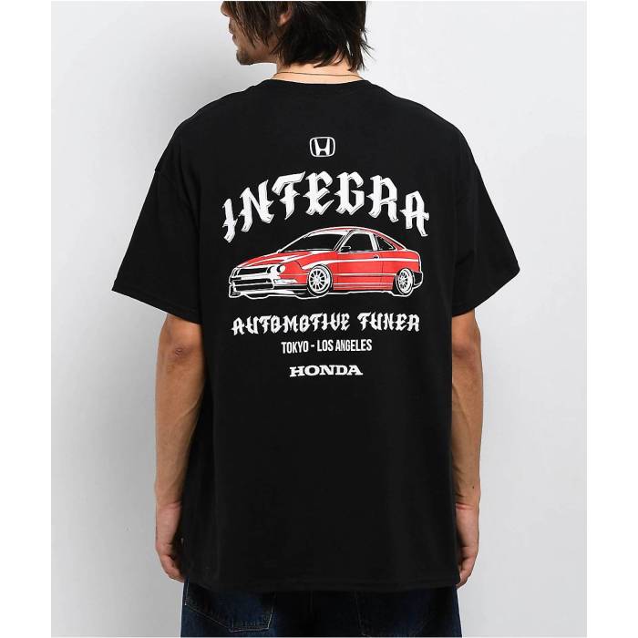【★百貨店SALE★6/11十二時2時迄】Honda 【 Integra Life Black T-Shirt Men\u0027s Black 】 黒いこと 黒いこと プルオーバー メンズ 黒いこと 黒いこと