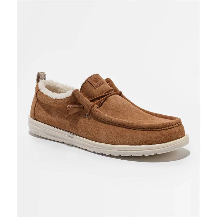 【★百貨店SALE★6/11真夜中2時迄】Heydude 【 Wally Suede Shearling Lion Orange \u0026 White Shoes Men\u0027s Brown 】 スエード・スウェード orange 橙・オレンジ色 白いこと 白いこと シューズ 運動すること靴 メンズ 赤銅色 赤銅色