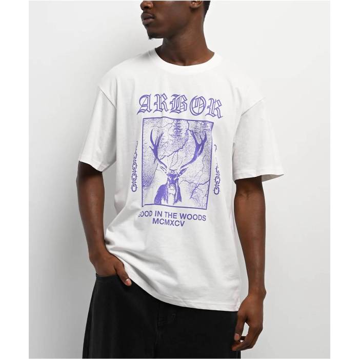 【★百貨店SALE★6/11真夜中2時迄】Arbor Collective 【 Arbor Stag White T-Shirt Men\u0027s White 】 スタッグ 白いこと 白いこと ティーシャツ メンズ 白いこと 白いこと
