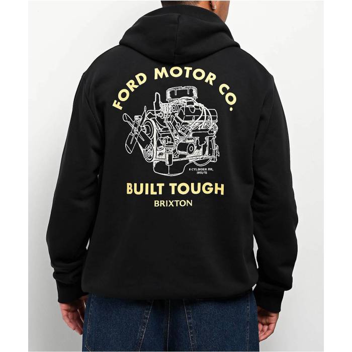 【★百貨店SALE★6/11真夜中2時迄】ブリクス米トン Brixton 【 X Ford Built Tough Black Hoodie Men\u0027s Black 】 黒いこと 黒いこと フーディー パーカー メンズ 黒いこと 黒いこと