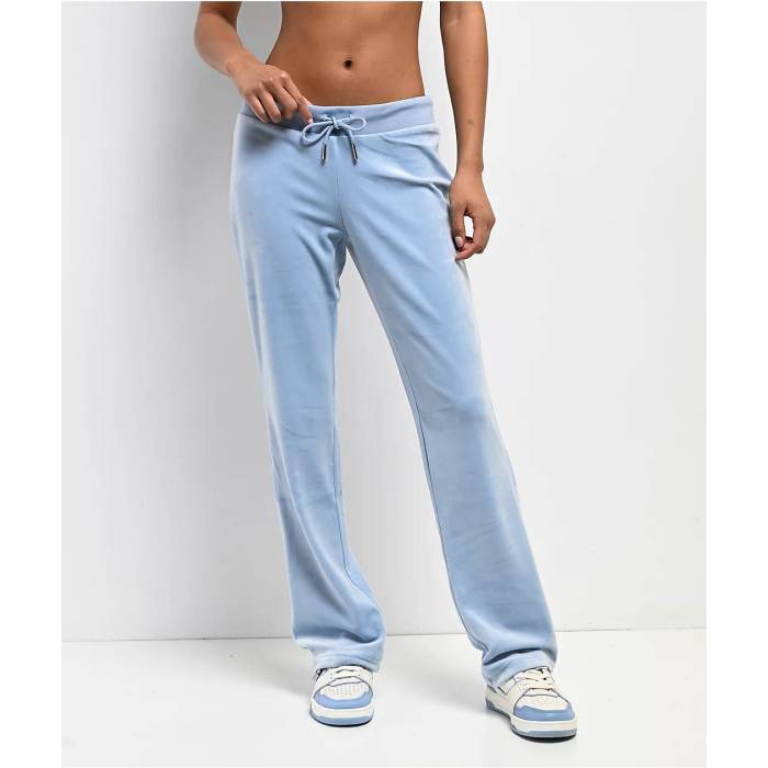【★百貨店SALE★6/11真夜中2時迄】ジューシークチュール Juicy Couture 【 Og Bling Frosted Velour Track Pants Women\u0027s Blue 】 天鵞絨 貨物自動車 レディース 青碧 青碧