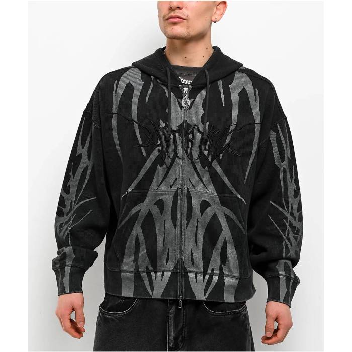 Vitriol 【 Mockingbird Black Wash Zip Hoodie Men's Black 】 黒色 ブラック フーディー パーカー メンズ 黒色 ブラック