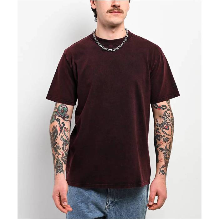 【★百貨店SALE★6/11真夜中2時迄】Ninth Hall Fundamentals 【 Dark Red Static Wash T-Shirt Men\u0027s Dark Red 】 Red 赤・赤いこと ティーシャツ メンズ Red 赤・赤いこと