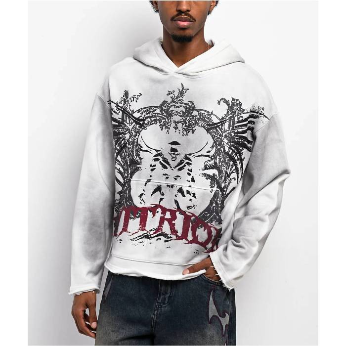 【★百貨店SALE★6/11真夜中2時迄】Vitriol 【 Dirt Wing White Wash Boxy Hoodie Men\u0027s White 】 白いこと 白いこと フーディー パーカー メンズ 白いこと 白いこと