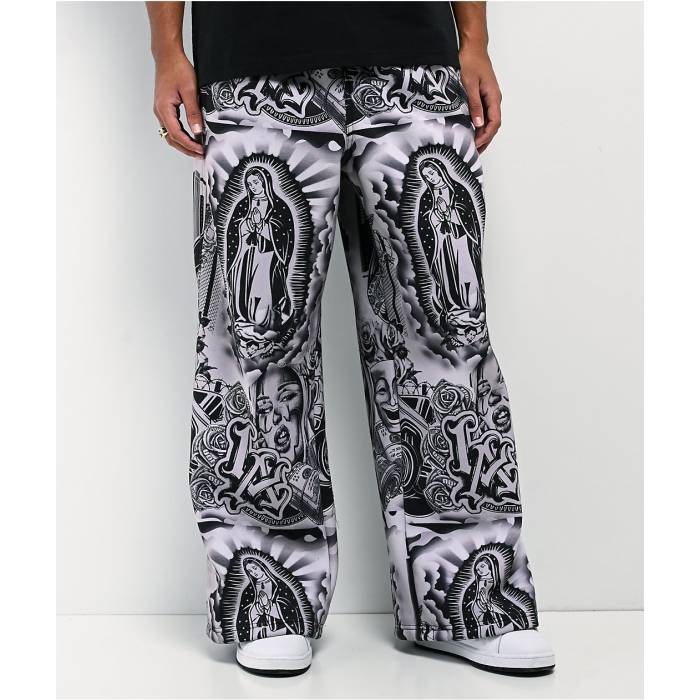 【★百貨店SALE★6/11夜夜中2時迄】Fb County 【 Graffiti Grey Heavyweight Baggy Sweatpants Men\u0027s Grey 】 薄墨色 薄墨色 ロングタイツ メンズ 薄墨色 薄墨色