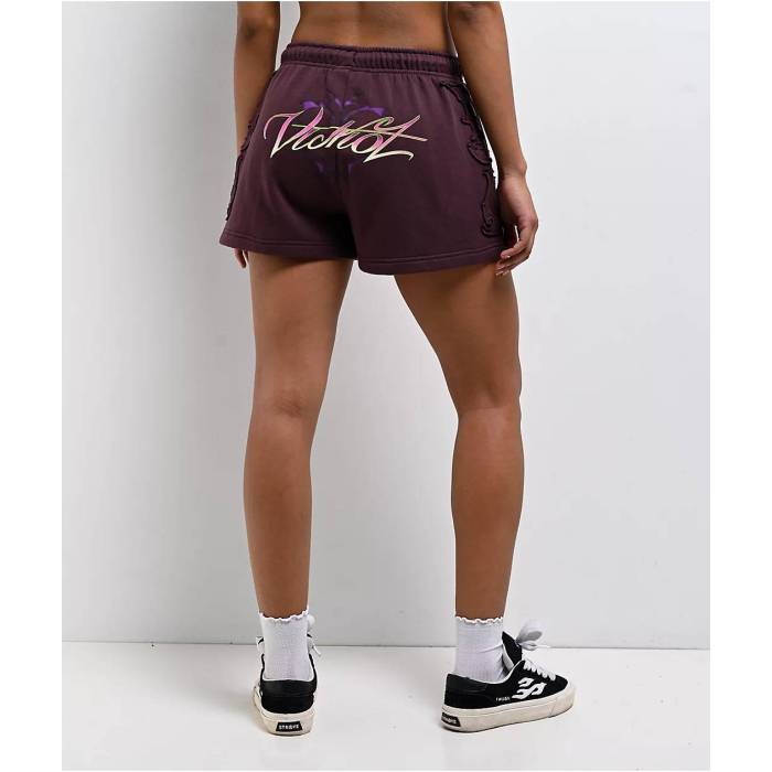 Vitriol 【 Tessa Huckleberry Purple Sweat Shorts Women's Dark Purple 】 Purple 紫・パープル Sweat スウェット ショーツ レディース Purple 紫・パープル