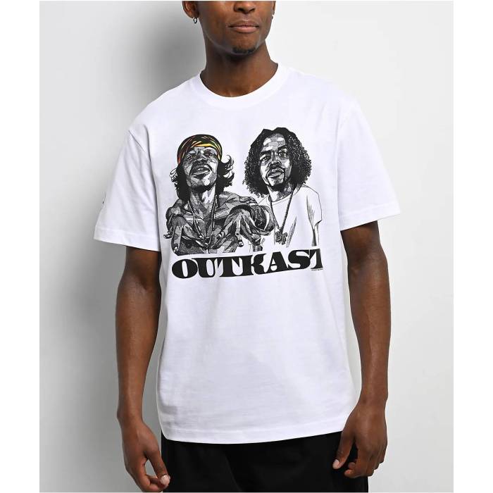 Cross Colours 【 Cross Colors X Outkast Line Art White Oversized T-Shirt Men's White 】 アート 白色 ホワイト Tシャツ メンズ 白色 ホワイト