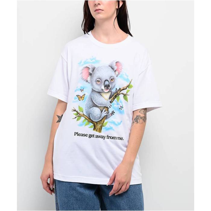 Club Vintage 【 Please Get Away White T-Shirt Women White 】 白色 ホワイト Tシャツ レディース 白色 ホワイト