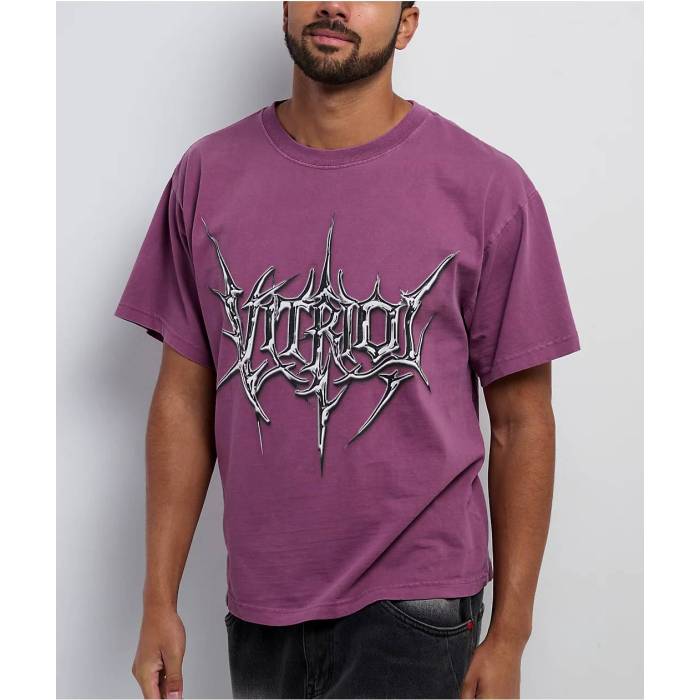 【★百貨店SALE★6/11真夜中2時迄】Vitriol 【 Eyes On Me Purple Wash Boxy T-Shirt Men\u0027s Purple 】 Purple 紫・パープル ティーシャツ メンズ Purple 紫・パープル