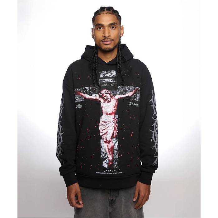 Evil Vice 【 Forgiven Black Hoodie Men's Black 】 黒色 ブラック フーディー パーカー メンズ 黒色 ブラック