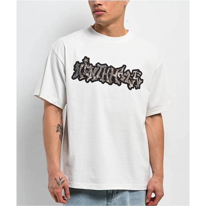 Ninth Hall 【 Leaf Me Alone White Boxy T-Shirt Men\u0027s White 】 白いこと 白いこと プルオーバー メンズ 白いこと 白いこと