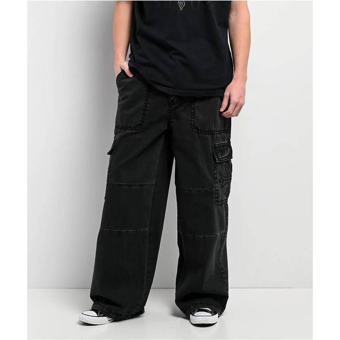 アフリクション Affliction 【 Black Wash Ultra Wide Leg Cargo Jeans Men's Black 】 黒色 ブラック ultra ウルトラ カーゴ ジーンズ メンズ 黒色 ブラック|スニケス