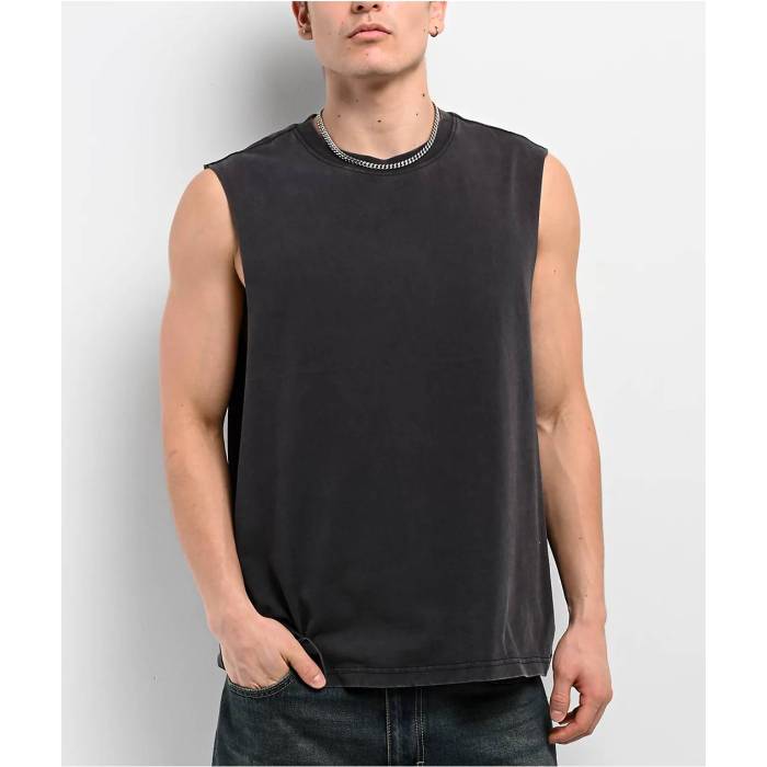 Ita 【 Vex Black Wash Distressed Tank Top Men\u0027s Black 】 黒いこと 黒いこと 貯蔵タンクいの一番 メンズ 黒いこと 黒いこと