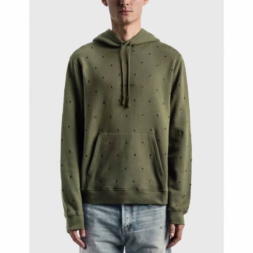 カジュアル パーカー メンズファッション ファッション メンズ ジャケット ベスト ファッションブランド サンローラン Laurent パーカー フーディー パーカー メタル Saint ロゴ カーキ メンズ Saint Laurent Logo Hoodie With Metal Eyelets Khaki スニケス