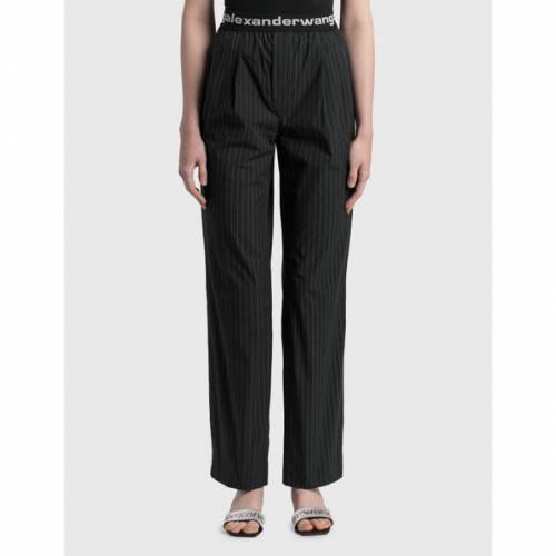 アレキサンダー 一 Alexander Wang T ロゴ 真っ黒 ブラック Wang T レディース Alexander Logo Elastic Pullon Pants Black Saboramalaga Es