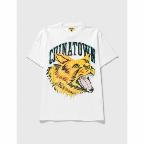 チャイナタウンマーケット シャツ 白 白人種 メンズ Chinatown Market Beware Sketch Tshirt White Ice Org Br