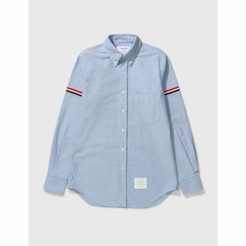 ブラウン ファッションブランド Browne トム Light Armband ファッション ブルー Browne Thom クラシック 青色 カジュアル メンズ Thom Browne Classic Point Collar Armband Shirt Light Blue スニケス