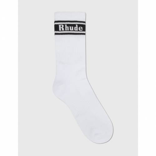 ルード Rhude ストライプ ロゴ 靴下 白色 ホワイト 黒色 ブラック メンズ Stripe Rhude Logo Socks White Black Painfreepainrelief Com